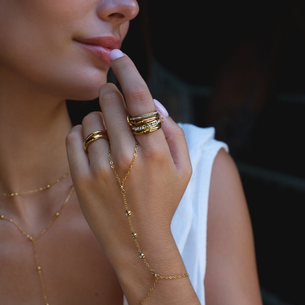 'Forever' Link Crystal & Gold-Tone Ring