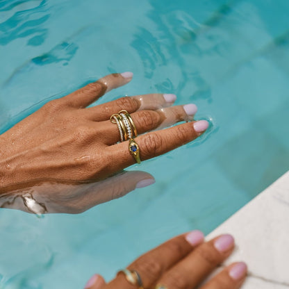 'Forever' Link Crystal & Gold-Tone Ring