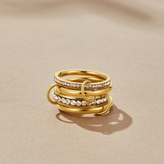 'Forever' Link Crystal & Gold-Tone Ring