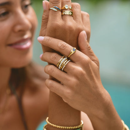 'Forever' Link Crystal & Gold-Tone Ring