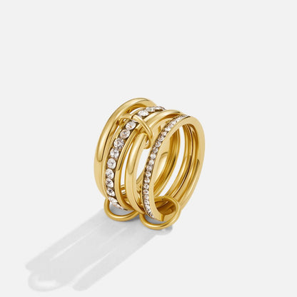 'Forever' Link Crystal & Gold-Tone Ring