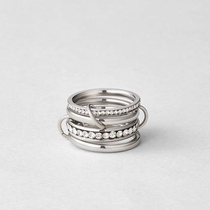 Forever Link Crystal & Silver-Tone Ring