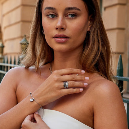 Forever Link Crystal & Silver-Tone Ring