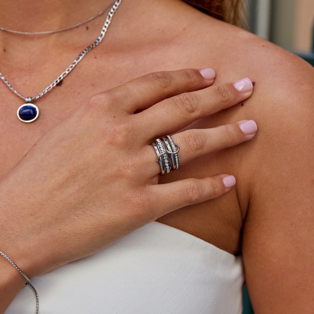 Forever Link Crystal & Silver-Tone Ring