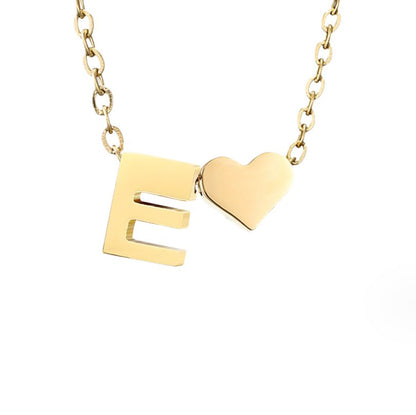 Forever Love and Letter Gold-Tone Necklace