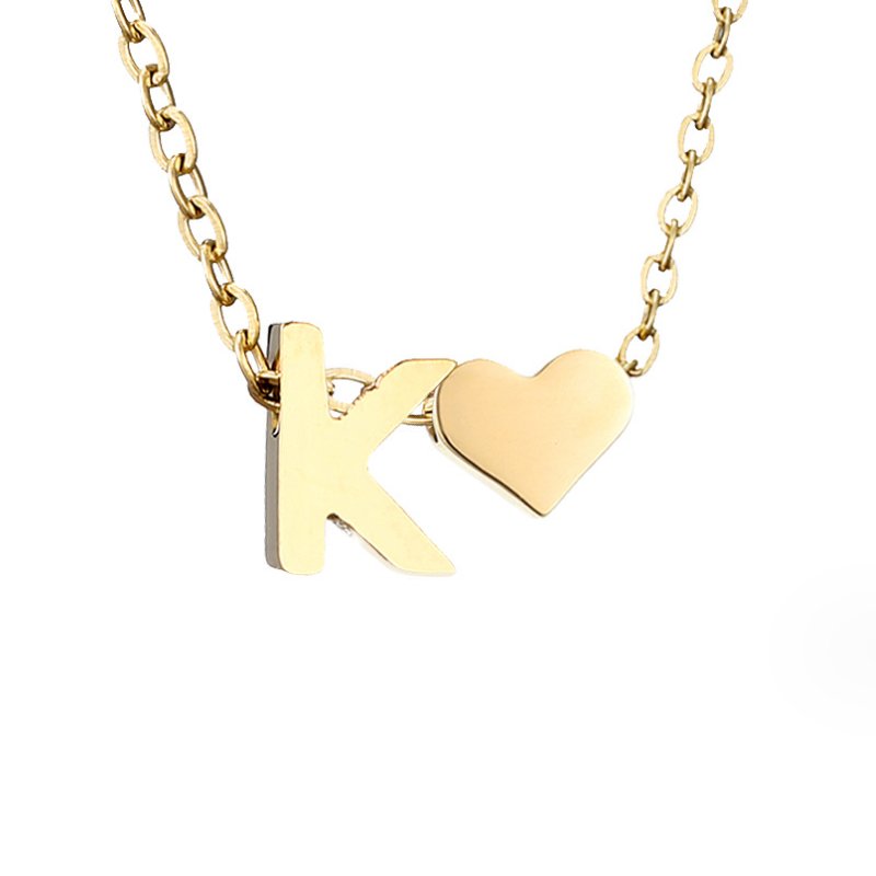 Forever Love and Letter Gold-Tone Necklace