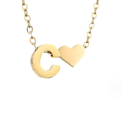 Forever Love and Letter Gold-Tone Necklace