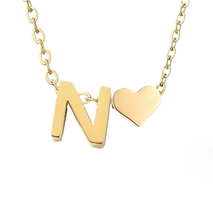 Forever Love and Letter Gold-Tone Necklace