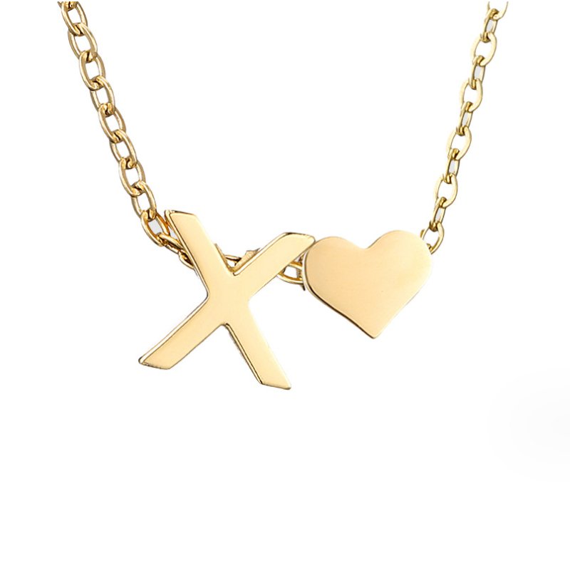 Forever Love and Letter Gold-Tone Necklace