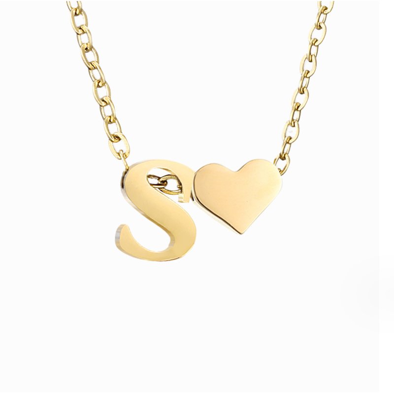 Forever Love and Letter Gold-Tone Necklace