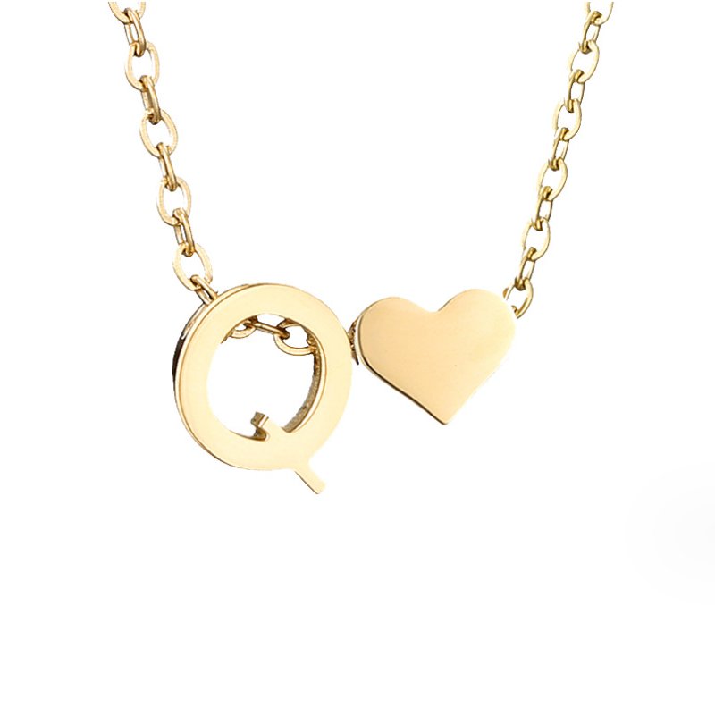 Forever Love and Letter Gold-Tone Necklace