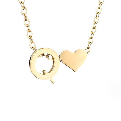 Forever Love and Letter Gold-Tone Necklace