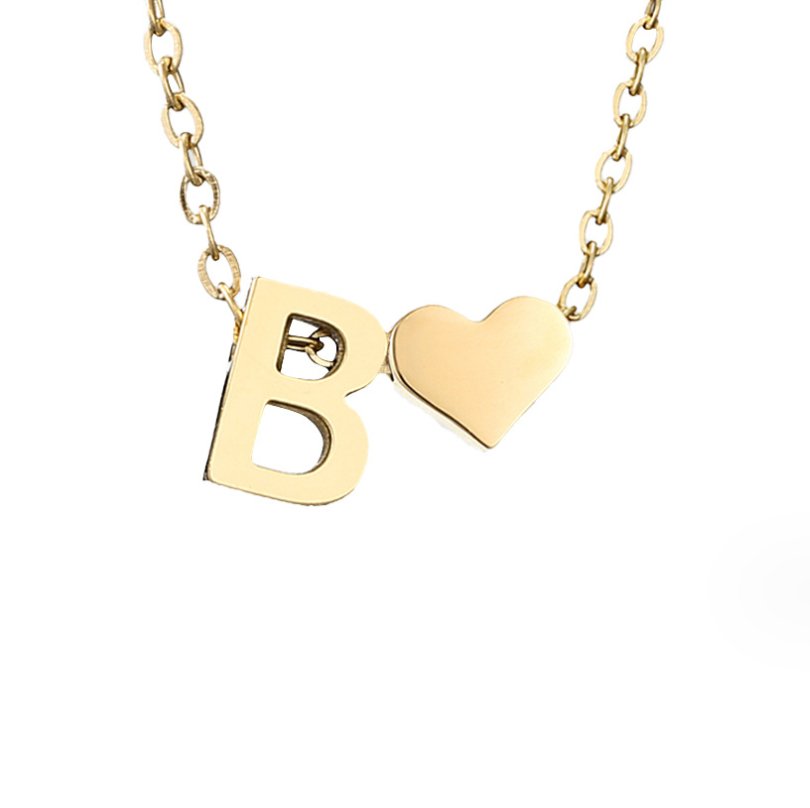 Forever Love and Letter Gold-Tone Necklace