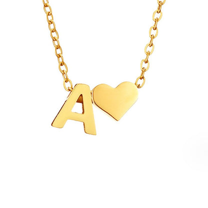 Forever Love and Letter Gold-Tone Necklace