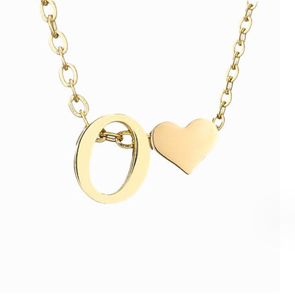 Forever Love and Letter Gold-Tone Necklace