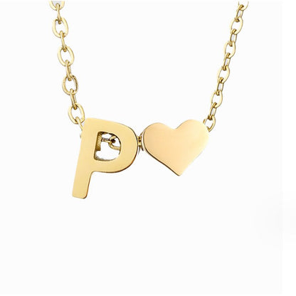 Forever Love and Letter Gold-Tone Necklace