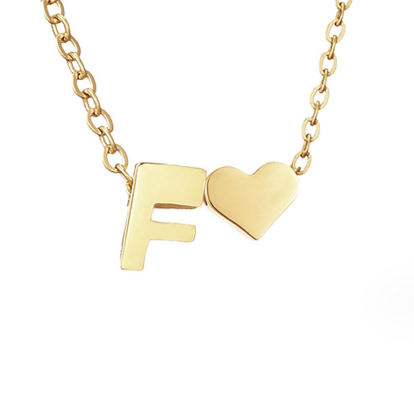 Forever Love and Letter Gold-Tone Necklace