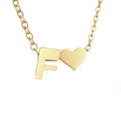 Forever Love and Letter Gold-Tone Necklace