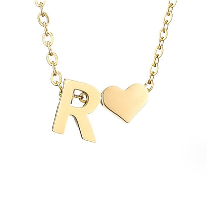 Forever Love and Letter Gold-Tone Necklace