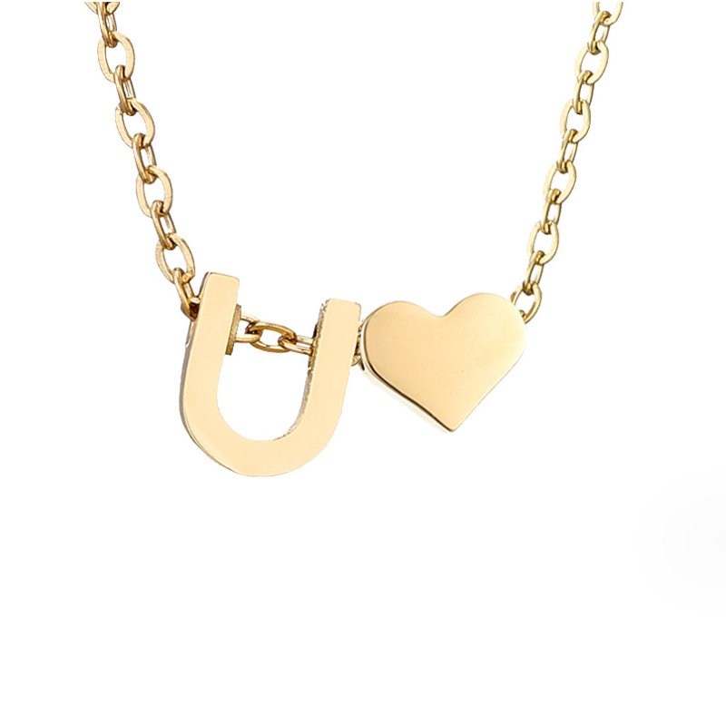 Forever Love and Letter Gold-Tone Necklace