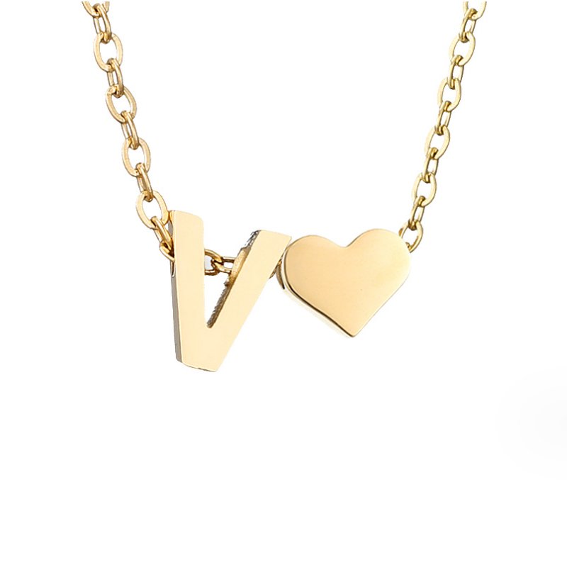 Forever Love and Letter Gold-Tone Necklace