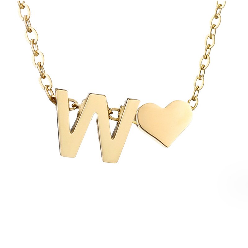 Forever Love and Letter Gold-Tone Necklace
