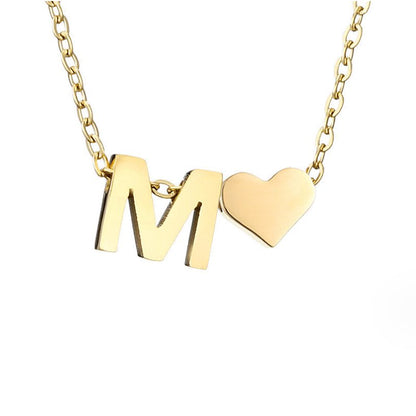 Forever Love and Letter Gold-Tone Necklace