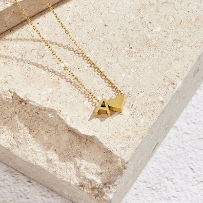Forever Love and Letter Gold-Tone Necklace