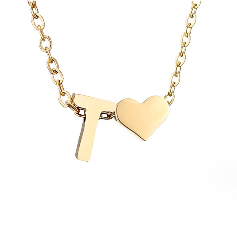 Forever Love and Letter Gold-Tone Necklace