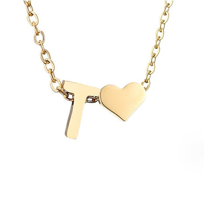 Forever Love and Letter Gold-Tone Necklace