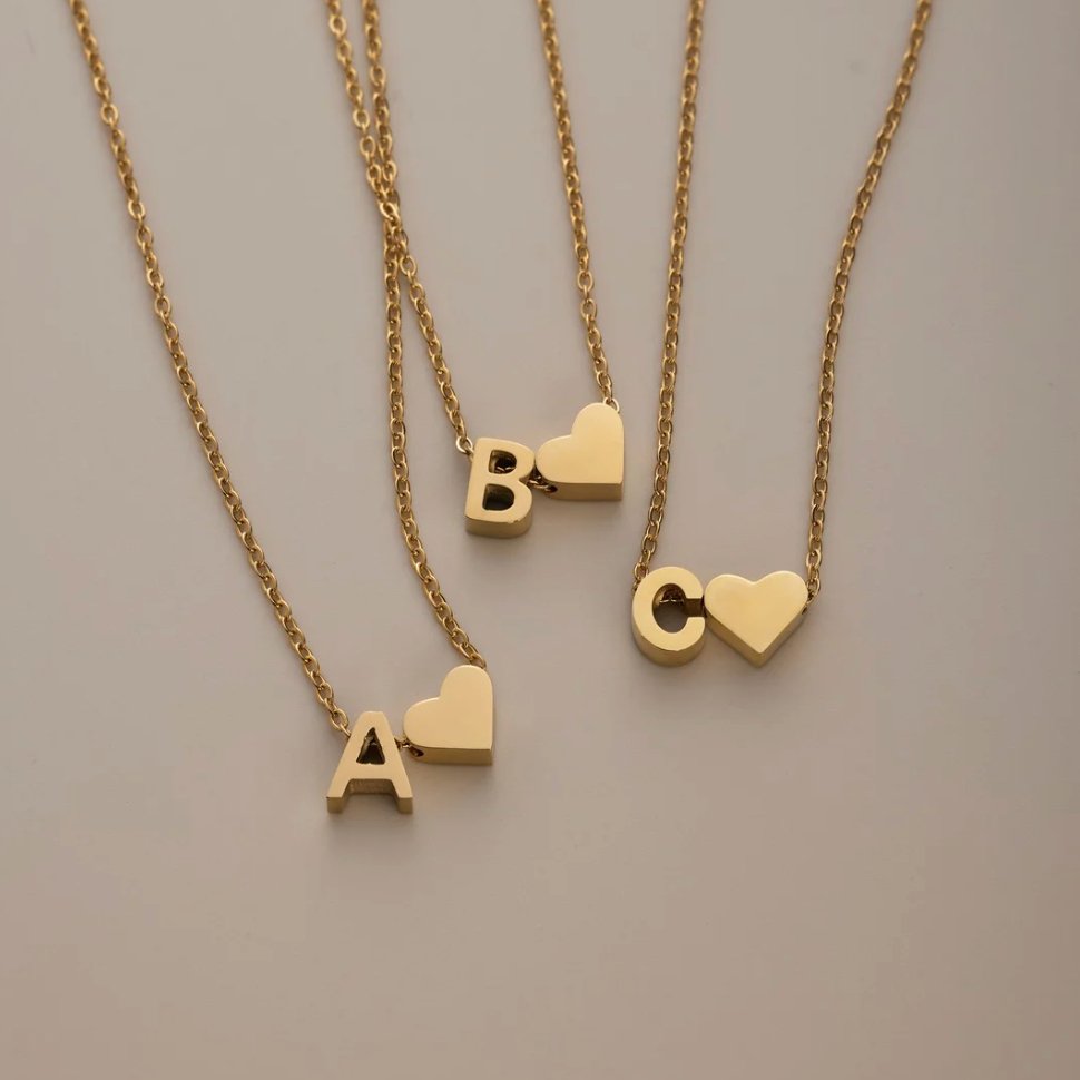 Forever Love and Letter Gold-Tone Necklace