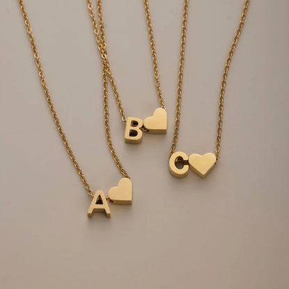 Forever Love and Letter Gold-Tone Necklace