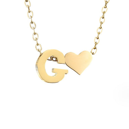 Forever Love and Letter Gold-Tone Necklace