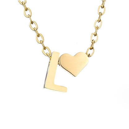 Forever Love and Letter Gold-Tone Necklace