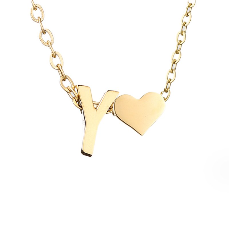 Forever Love and Letter Gold-Tone Necklace