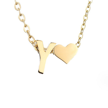 Forever Love and Letter Gold-Tone Necklace