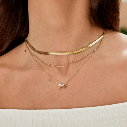 Forever Love and Letter Gold-Tone Necklace