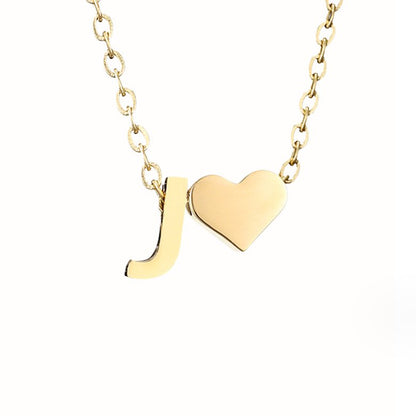 Forever Love and Letter Gold-Tone Necklace