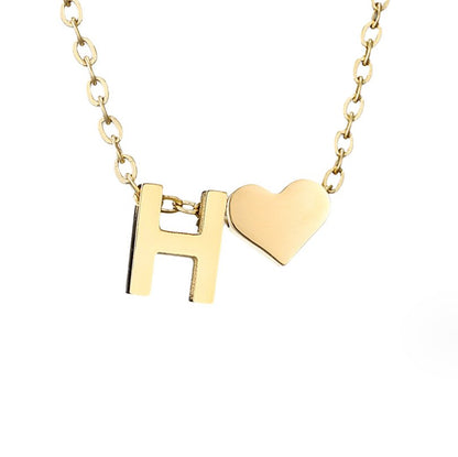 Forever Love and Letter Gold-Tone Necklace