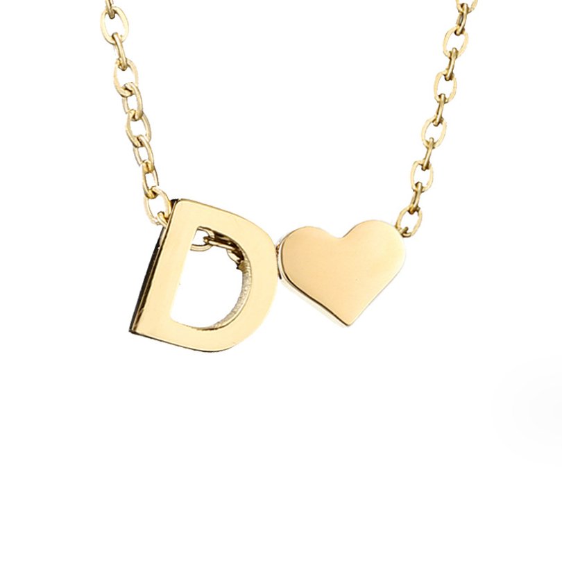 Forever Love and Letter Gold-Tone Necklace