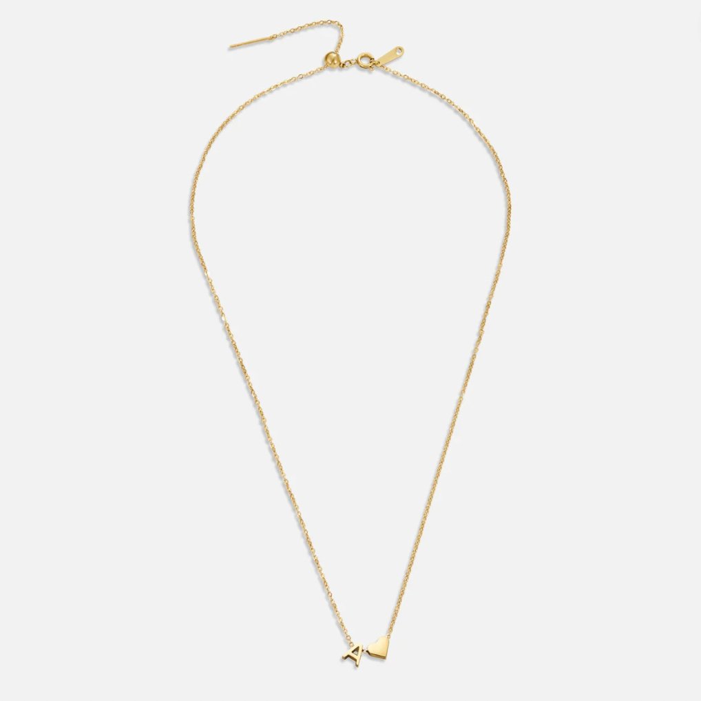 Forever Love and Letter Gold-Tone Necklace