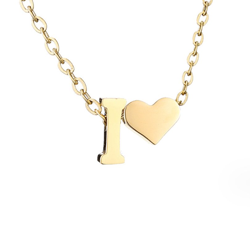 Forever Love and Letter Gold-Tone Necklace