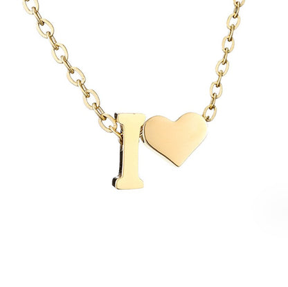 Forever Love and Letter Gold-Tone Necklace
