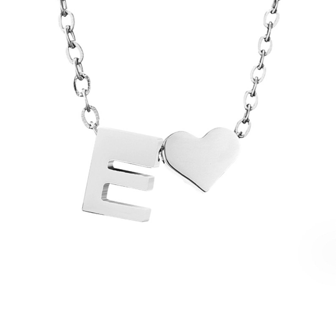 Forever Love & Letter Silver-Tone Necklace
