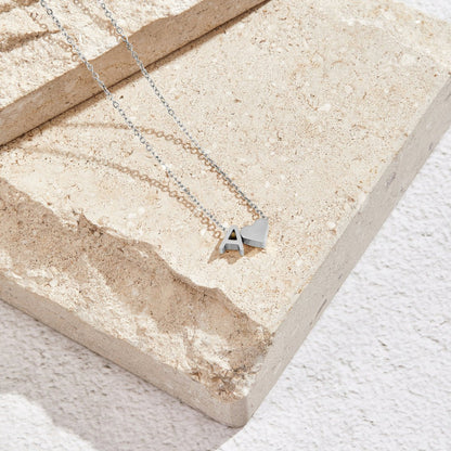 Forever Love & Letter Silver-Tone Necklace