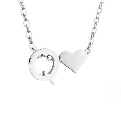 Forever Love & Letter Silver-Tone Necklace