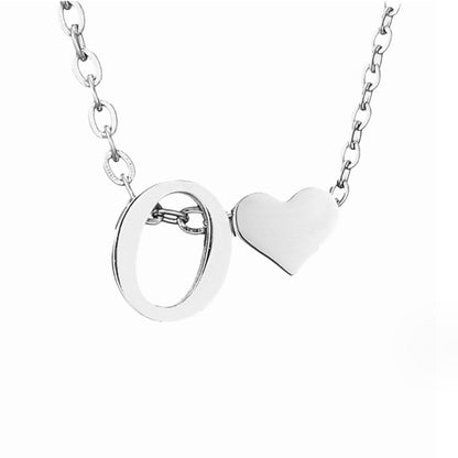 Forever Love & Letter Silver-Tone Necklace