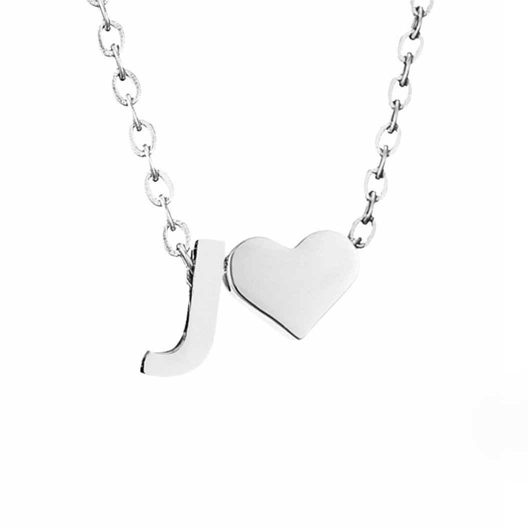 Forever Love & Letter Silver-Tone Necklace