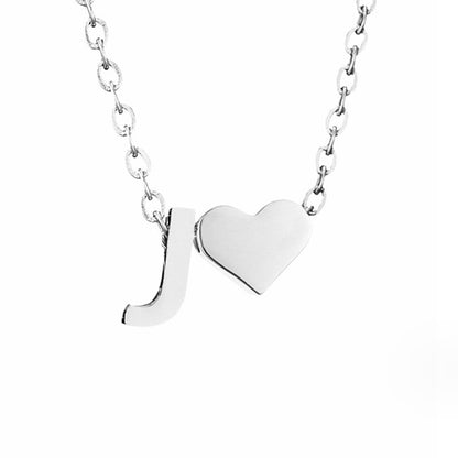 Forever Love & Letter Silver-Tone Necklace