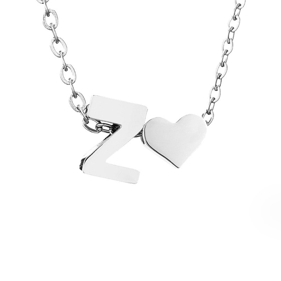 Forever Love & Letter Silver-Tone Necklace